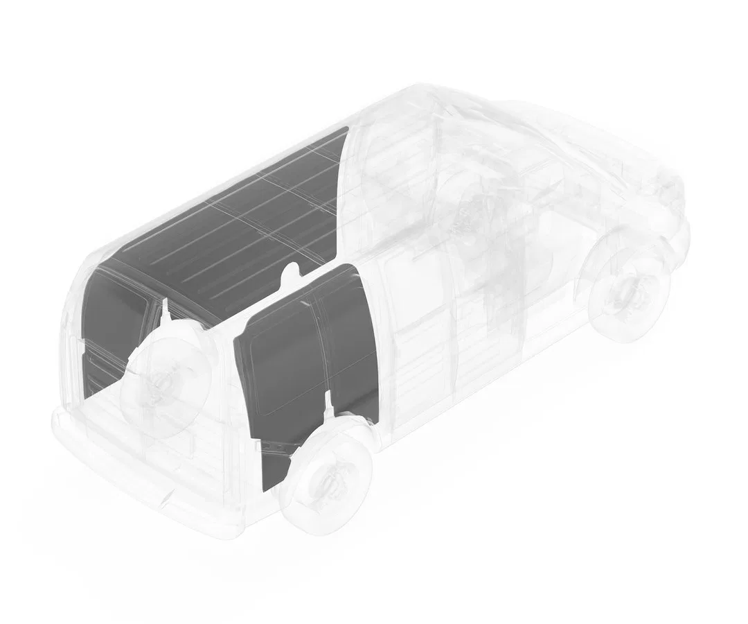 314-114-2613 – LEGEND FLEET Van Wall Liner, With Front And Rear Driver Side/ Rear Passenger Side Panels Gray Polyprop...